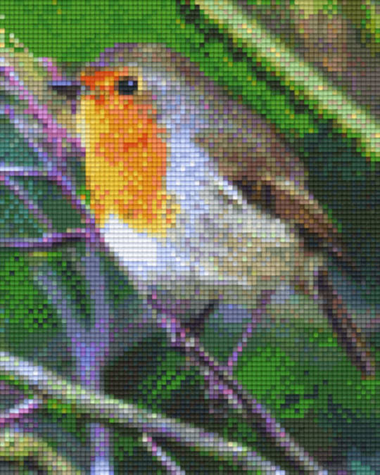Yellow Robin Four [4] Baseplate PixelHobby Mini-mosaic Art Kit